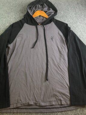 Toes on the Nose Hooded Shirt Mens Large Black Gray Surf Hoodie Beach